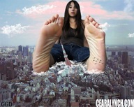 collage feet city mega destruction clothed barefoot helicopter soles sitting skyscraper clouds sky looking_at_viewer ggd ceara_lynch