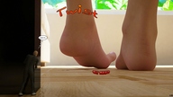 crush toes barefoot shrunken_men cruel hiding pinned under_foot dialogue darkangle989 tiny_mk angles_playground digital_render