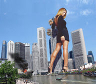 giantess collage city destruction high_heels wonderslug dress fire legs river skyscrapers sky daisy_fuentes