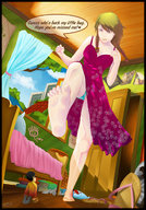 drawing panties barefoot low_angle dress shrunken_men raised_foot dialogue imminent_crush