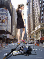 giantess collage city clothed helicopter skyscraper streets vehicles nikemd flip_flops between_buildings behind_view mila_kunis
