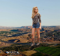 giantess collage landscape mega blonde clothed jeans wonderslug boots legs airplane farm foot_print mountains countryside suburbs amber_heard cowgirl_boots
