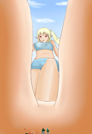 drawing crush micro feet mega barefoot blood low_angle shrunken_people looking_down cruel under_foot point_of_view looking_at_tiny pointed_ears