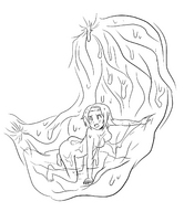 drawing giantess vore monochrome digestion shrunken_woman entrapment inside_stomach stomach_acid stomach_view line_drawing