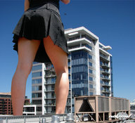 giantess collage city skirt buildings low_angle shrunken_men legs nikemd dropped rooftop damage mistaken_identy