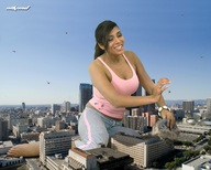 giantess collage city destruction clothed barefoot cleavage buildings helicopter brunette smiling hand skyscraper nikemd sky milf vandalism