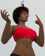black_hair shrunken_men dark_skin headband digital_render