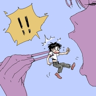 drawing giantess vore shrunken_men hand open_mouth chopsticks