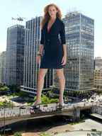 giantess collage feet city blonde clothed high_heels buildings helicopter skyscraper people beregous looking_at_viewer crushed_car gianne