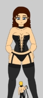 drawing giantess panties size_difference cleavage brunette stockings domination slave shrunken_men screeeow lace looking_at_tiny