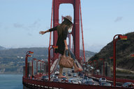 giantess collage feet clothed traffic foot_crush vehicles megan hat flip_flops golden_gate_bridge accasbel