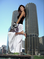 giantess collage feet city clothed low_angle sandals skyscraper sky looking_at_viewer accasbel penelope