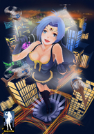 giantess city comic cleavage buildings helicopter giantessfan downward_angle