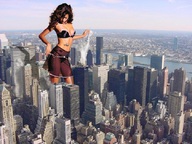 giantess collage city destruction cleavage helicopter skyscrapers adriana aerial_view accasbel