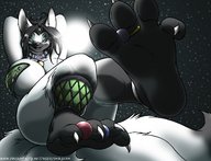 drawing giantess furry giga space black_hair color planet huge_breasts sun stars white_fur