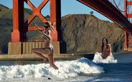 breasts collage blonde swimsuit multiple_giantesses water brunette topless jr waves giantesses golden_gate_bridge looking_at_viewer