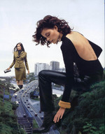 collage city clothed multiple_giantesses cars buildings boots unknown_artist highway giantesses clothing