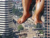 giantess collage feet city barefoot buildings sweaty streets vehicles pedicure crushed_car