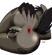 drawing pussy furry anthro color butt hyena low_angle point_of_view spread_cheeks ribnose no_background