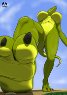 breasts drawing giantess micro nude pussy feet furry macro tail anthro city color large_breasts toes barefoot soles low_angle lizard underboob walking unaware thighs sky point_of_view commission pandoza neopuc sekvra imminent_crush scalie bare_legs bare_midriff