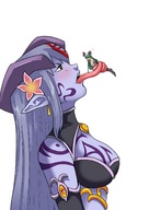 breasts drawing vore color tongue caught shrunken_woman food snake_girl jitensha side_view looking_at_tiny