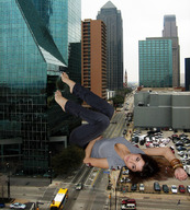 giantess collage feet city clothed barefoot buildings brunette brown_eyes wonderslug skyscraper streets vehicles clothing pedicure crushed_car downward_angle chillaxin