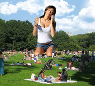 giantess collage handheld cleavage park wonderslug kneeling grass people clouds sky trees georgia_salpa