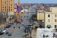 giantess collage city blonde high_heels wonderslug foot_crush legs running streets under_foot vehicle_crush jenni_czech