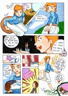 drawing giantess feet comic color clothed shoes socks red_hair sitting english ben-ten whentheseagullscry
