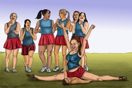 drawing crush small_man size_difference domination legs amazon underneath pinned squeezemeflat cheerleaders splits