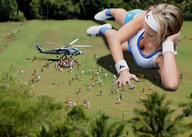 giantess collage clothed cleavage helicopter lying_down grass people clothing field gemma_atkinson accasbel