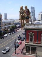 collage city blonde clothed buildings sunglasses giantesses streets clothing accasbel san_diego