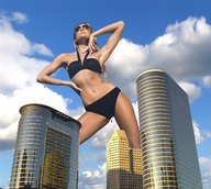 giantess collage city helicopter low_angle wonderslug skyscrapers sky point_of_view candice_swanepoel