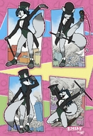 drawing giantess furry wolf anthro city mega comic color destruction canine dancing emily panels wolfess tuxedo