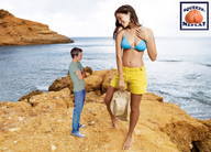 gentle collage feet small_man size_difference barefoot cleavage ocean smiling amazon squeezemeflat flirt
