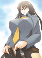 drawing giantess color clothed low_angle shrunken_men clothing between_fingers dropped panty_entrapment bikuta