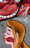drawing giantess vore tongue mouth teeth shrunken_men swallowed inside_view peterparkerlawl