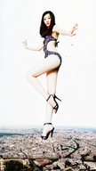 giantess crush collage feet city mega swimsuit destruction high_heels buildings low_angle asian sandals looking_at_viewer sjw