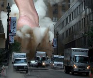 collage city destruction buildings jr streets smoke point_of_view dust damage giantess_feet