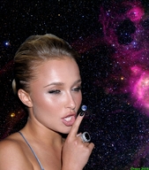 collage giga blonde space planet finger hand stars cosmic_giantess