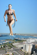 breasts giantess collage mega swimsuit ocean buildings helicopter wonderslug streets boats vehicles ships aircraft_carrier wading ali_larter