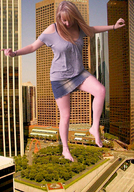 giantess feet city cars buildings walking