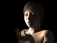 nude blonde blue_eyes handheld short_hair tomthumb looking_at_tiny digital_render