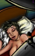 drawing sleeping color brunette shrunken_men unaware rope set bedroom intruder peterparkerlawl