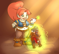 drawing giantess furry color shrinking shrunken_woman world_of_warcraft sheela gnome pandaren