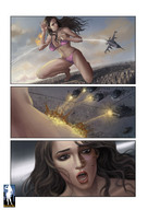 giantess city comic swimsuit destruction military tank jets under_foot giantessfan panels