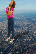 giantess collage clothed high_heels brunette unknown_artist