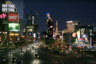 giantess collage city clothed blue_hair streets vehicles night clothing las_vegas city_lights intershrinker