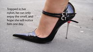 collage in_shoe story unknown_artist shrunken_men nylons entrapment outdoors smelly spike_heel in_nylons