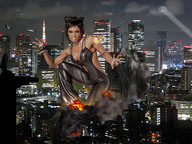 giantess collage destruction cleavage helicopter military wonderslug fire jets batman dark_skin skyscrapers night missiles catwoman city_lights